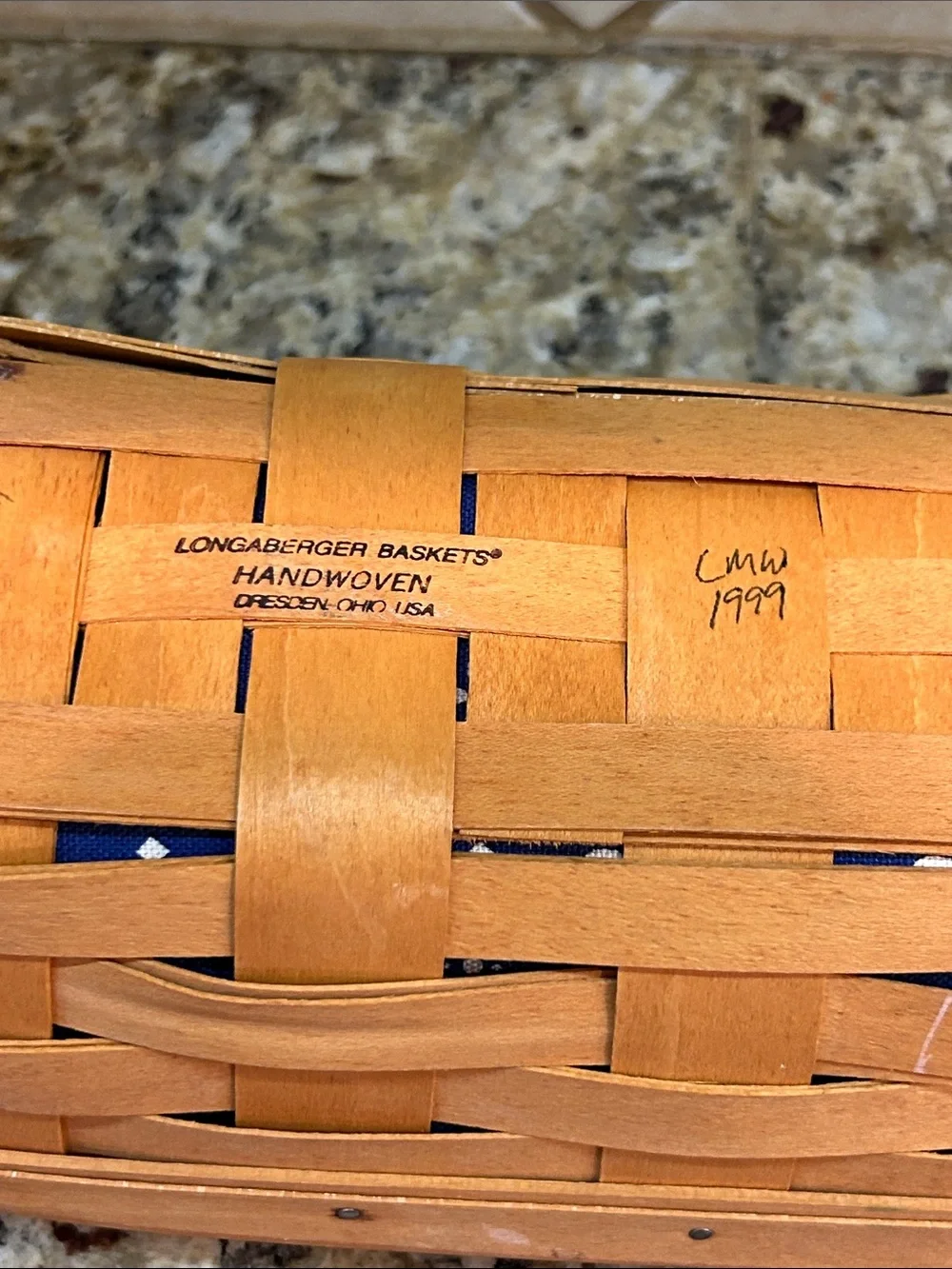 Longaberger Cracker Basket Blue Liner & Protector